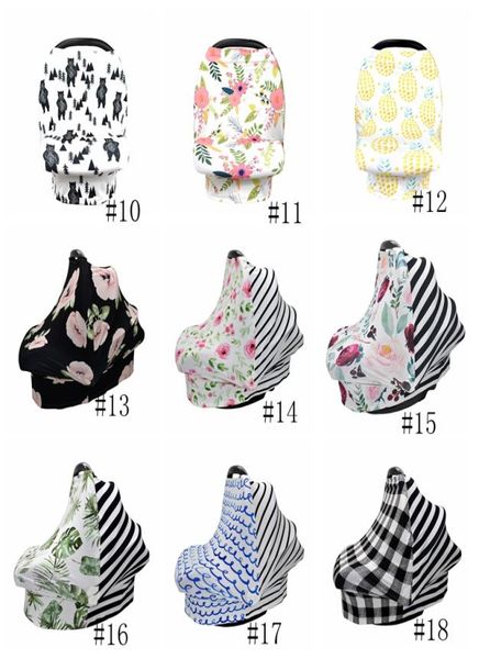 

baby canopy car seat cover 26styles ins floral stretchy cotton baby nursing cover feeding stroller cover infant scarf blanket gga32387889