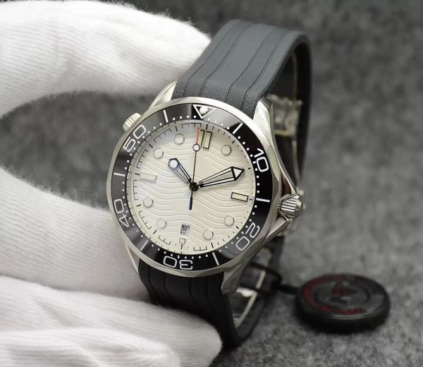 

high-end quality watch ceramic bezel rologio blue 42mm men mens watches automatic mechanical movement james bond 007 luxury watch wristwatch, Slivery;golden