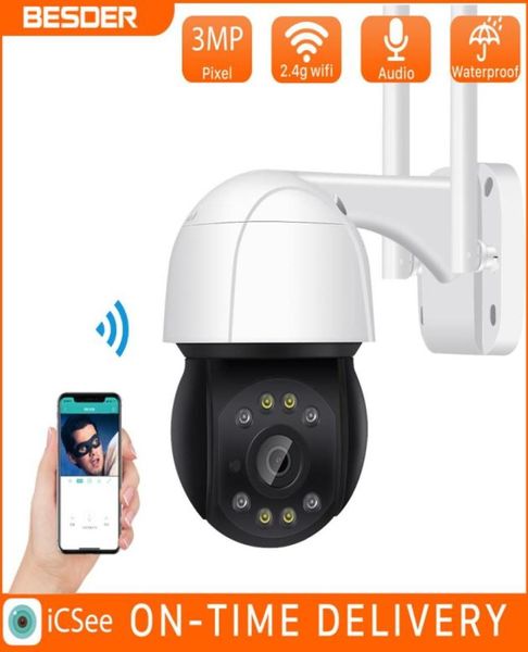 

besder 3mp ptz wifi outdoor 4x digital zoom speed dome mini ip camera security camera 2mp ai human detection diy alarm voicecctv3004296