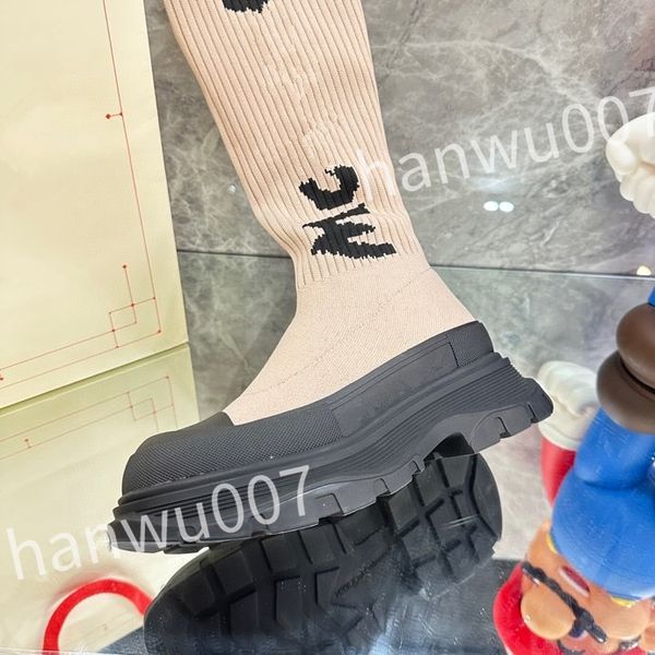 

new luxury fashion casual shoes boot men women design winter warm leather thick soled sock boots sports runners sneakers xsd221120, Black