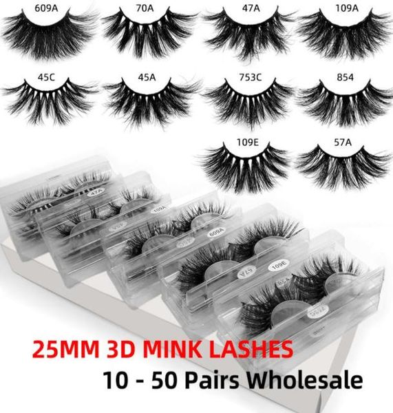 

1020304050 pairs mink eyelashes bulk 25mm dramatic long 3d mink lashes makeup luxury 25mm lashes whole false eyelash4185311