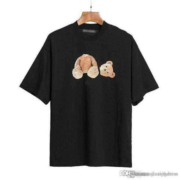 

summer men and womens t shirts stylist tees same palms angels printed short sleeve truncated bear t shirt296t, White;black