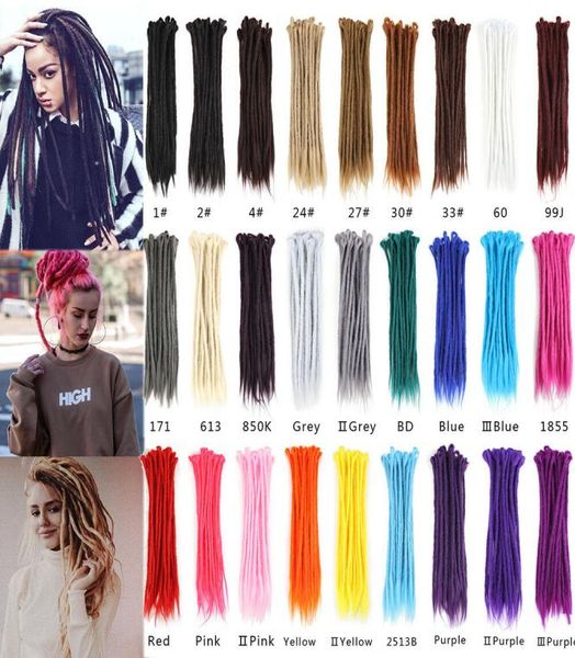 

selling 20inch 24inch handmade hiphop style dreadlocks hair extensions crochet locs kanekalon synthetic hair dreadlock braid8961062, Black