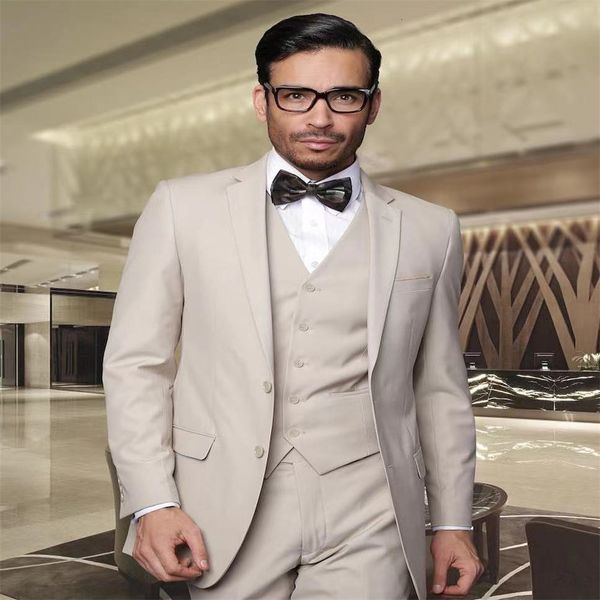 

men's suits blazers wedding luxury suit groom beige two button formal slim fit 3piece custom tuxedo mature men gentleman business casua, White;black
