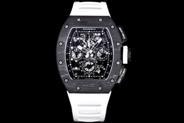 

exciting mechanical r i c h a r d luxury superb style male wrist watches rm11 rm11-03 vlfv designer high-end quality tpt carbon fiber bezel, Slivery;brown