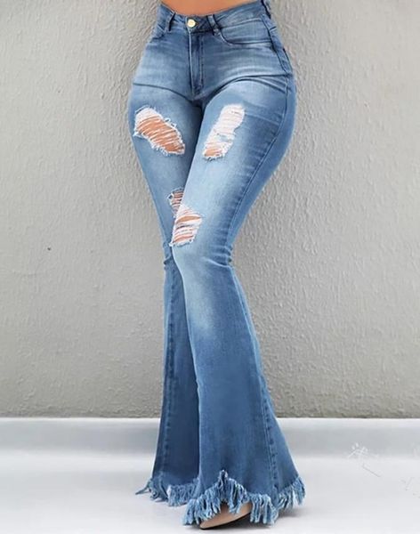 

men's pant 's jeans trend autumn fashion high waist casual plain skinny daily long bell bottom wih belt 230705, Black
