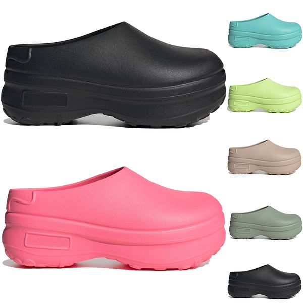 

slippers adifom stan smith mule chef shoes designer sandals silver green core black lucid pink aqua lucid lemon wonder taupe flats slides wo