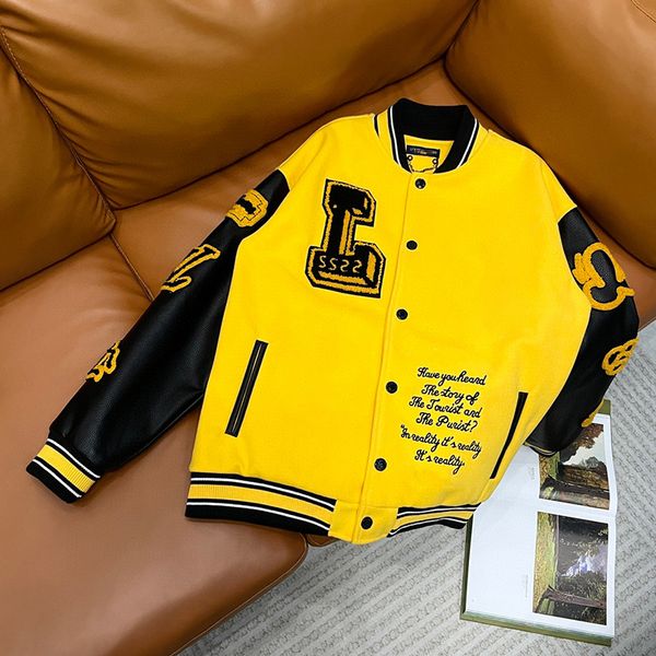 

men's coat designer jscket hip hop jacket campus style streetwear baseball coat loose casual couple jacket mens jacket clothing718, Black;brown