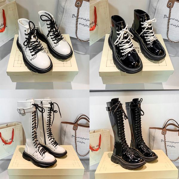 

boots luxury designer winter boots knight boots strap martin boots english leather slimming ankle boots high boots35-40, Black