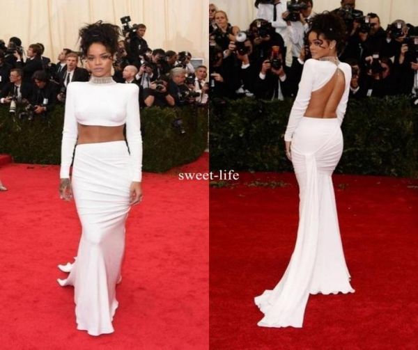 

backless new arrival 2019 mermaid evening dresses two pieces beaded long sleeves white prom dress2480522, Black;red