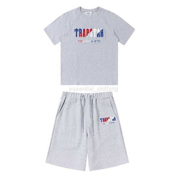 

trapstar tracksuit mens designer t shirt women luxury fashion men's t-shirt casual street hip-hop short-sleeved suit 100% cotton sports, Gray