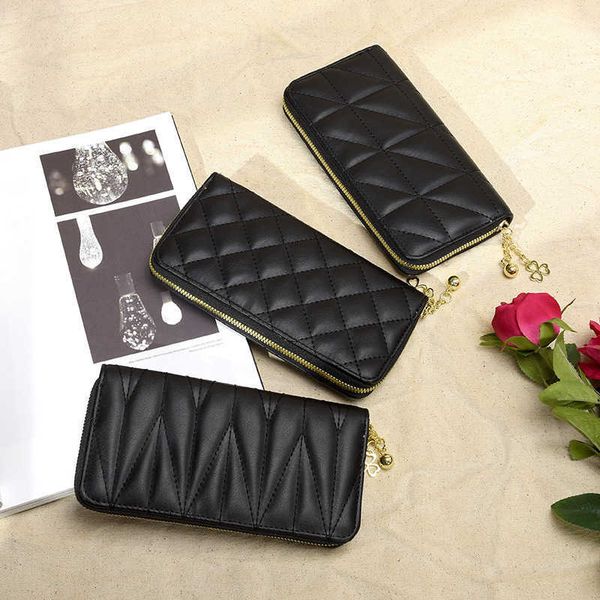 

lingge wallet women's long 2023 new fashion high capacity handheld bag zipper women's wallet ins style