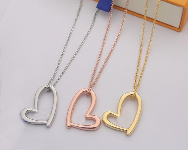 

designer necklaces pendant gold love v diamond necklace jewelry for women fashion luxury pendants titanium lovers chain heart birthday gift, Silver