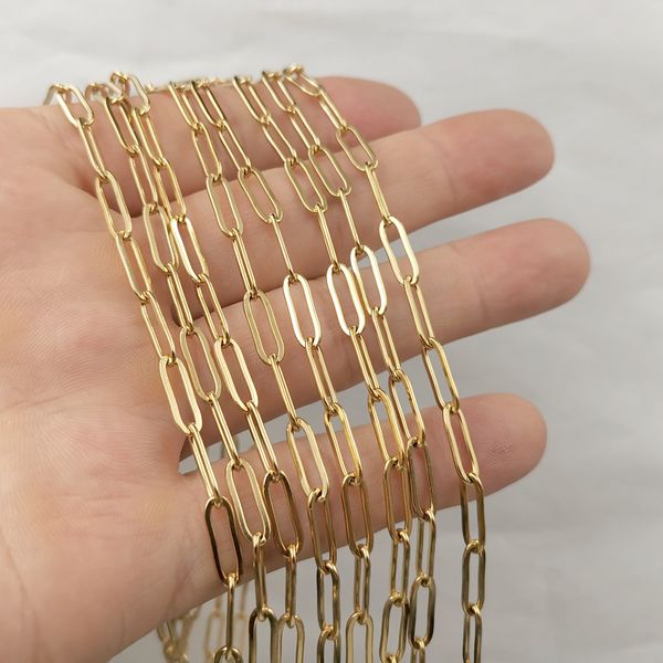 

5meter lot gold-plated strong welding long box chain jewelry findings stainless steel diy necklace marking fitting 4.3mm *7mm size, Silver