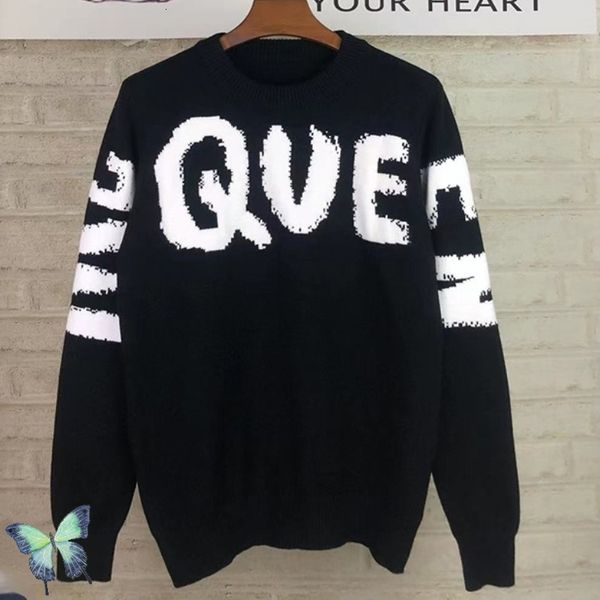 

men's sweaters fall winter men women couple knitting mcqueen sweater 230705, White;black