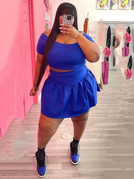 

women's plus size pants summer dress shoulder and miniskirt set two piece wholesale bulk direct shipment 230705, Black