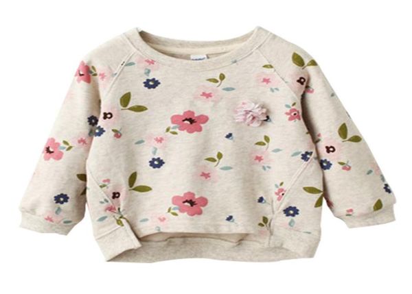 

kids floral pullover sweater boat neck long sleeve baby girls leisure clothes toddler spring summer swing hem short front long bac1448508, Blue