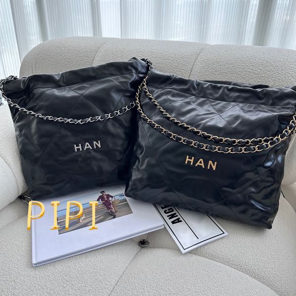 

fashion vacation shopping bag garbage bag womens crossbody large totes satchel beach patent leather shoulder bags metal letter chain clutch