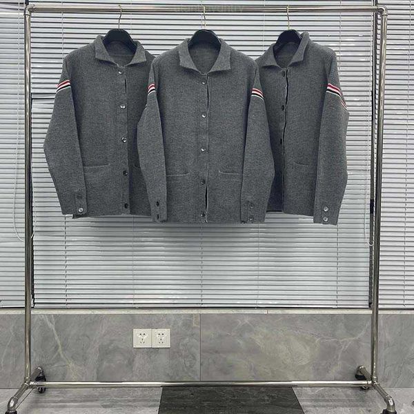 

tb thom winter cardigan men sweaters jackets coats fashion brand armband design knitted cardigan slim fit sweaters, Black;brown