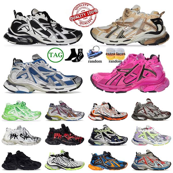 

original women men casual shoes paris runner 7.0 transmit sense retro trainers black white pink blue burgundy runners 7 deconstruction sneak