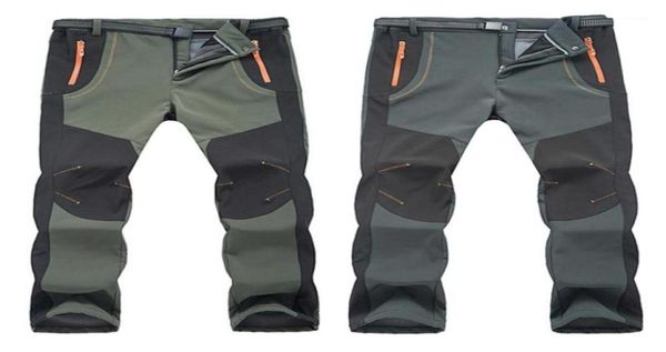 

softshell trousers new winter pants men women hiking pants outdoor waterproof windproof thermal for camping ski climbing 0031126819195639, Black;green