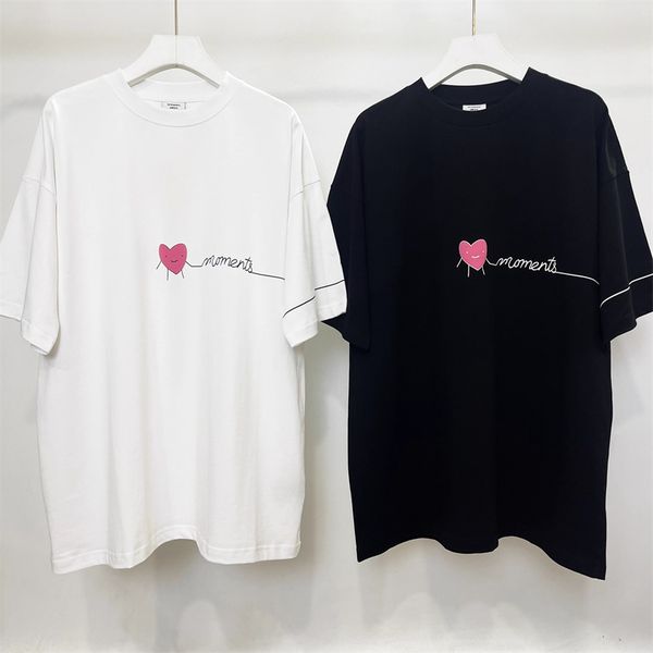 

2023ss t-shirt men women white black oversized tees t shirt, Black;brown