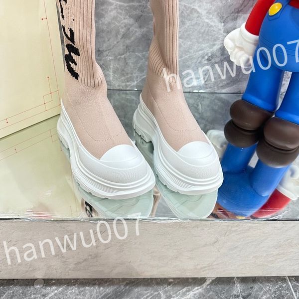 

new luxury fashion casual shoes boot men women design winter warm leather thick soled sock boots sports runners sneakers xsd221120, Black
