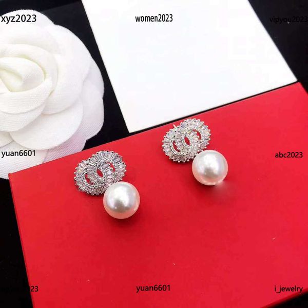 

knot large pearl designer earrings white pearl pendant earrings silver earrings for party gifts #including box new arrival