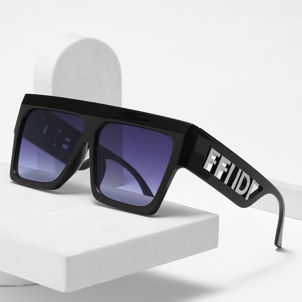 

designer sunglasses for women and men with dust bag fashion model special uv400 protection letters big leg big frame outdoor luxury design w, White;black