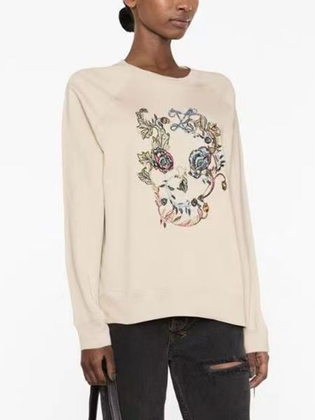 

womens hoodies sweatshirts artstic floral embroidery sweatshirt fashion pullovers spring autumn clothing loose sweatshirt hoodies female 23, Black