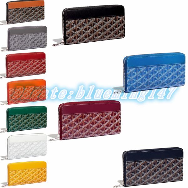 

luxury card holders classic coin purses designer business card purse zipper genuine leather women banknote standard long wallet men with box, Red;black