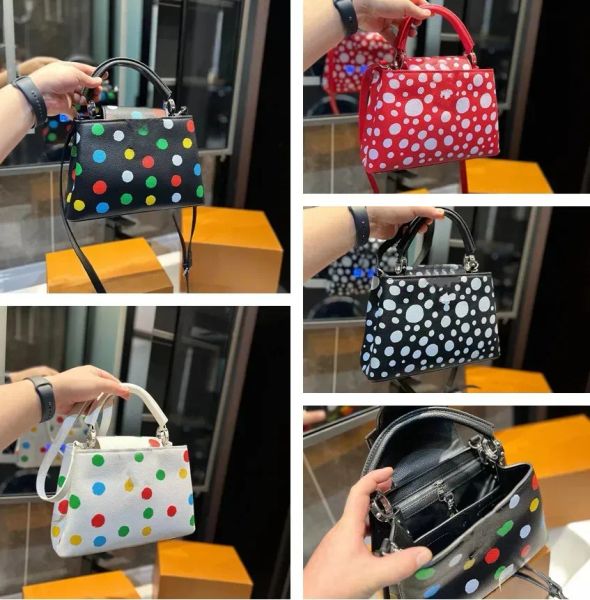 

women's bag designer tote lychee print taurillon handbag fashion shopping crossbody bag polka dot shoulder bag leather clutch bag