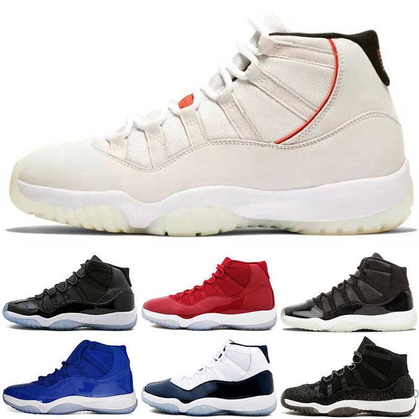 

original 11s basketball shoes men 11 25th anniversary gamma blue bred high concord 23 45 prom night platinum tint spac jorda jordens shoe jo, Black