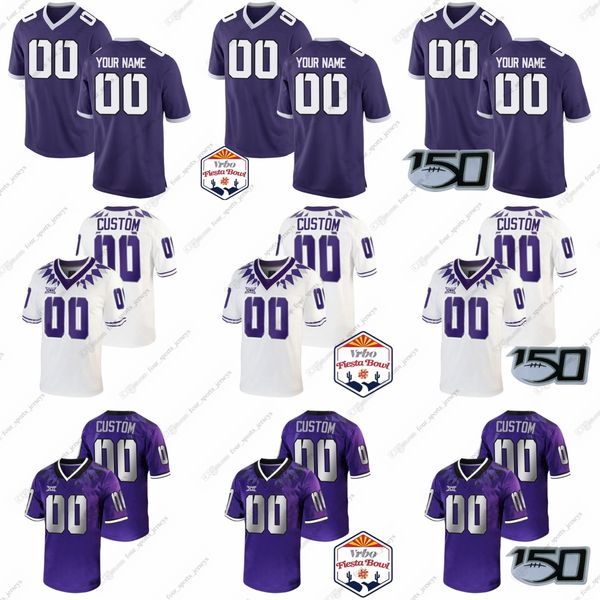 

custom ncaa tcu horned frogs college football jerseys powers ramsey-brooks rochester self stoker taylor-whitfield white williams carter chap, Black