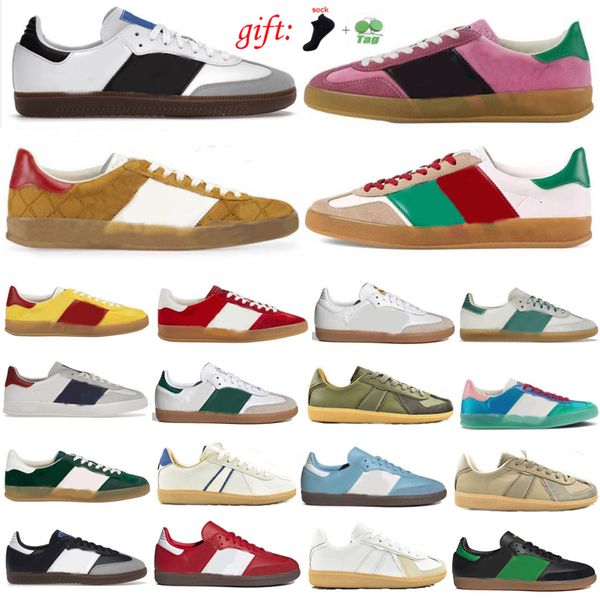 

gazelles vegan casual shoes designer men women indoor mexico cream ag black white gum mens blue beige pink velvet og bonner flat trainer pla