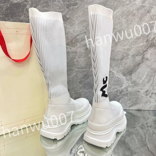 

fashion casual shoe boot men women design winter warm leather thick soled sock boots sports runners sneakers xsd221120, Black