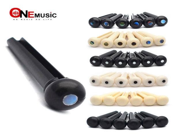 

getmusic 100pcslot acoustic guitar slotted bridge pin classical style abs plastic guitar parts accessories ivory black4749352