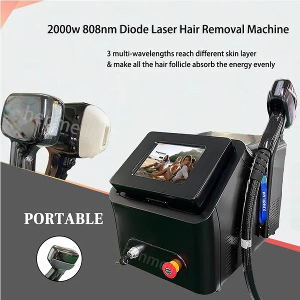

portable ice 755nm 808nm 1064nm painless painless laser machine for hair removal skin rejuvenation equipment, Black