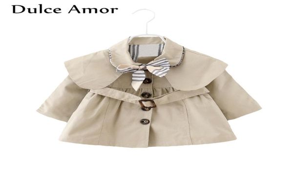 

dulce amor autumn baby girls jacket coat toddler clothes full sleeve windbreak with bow kids trench coat outerwear coat 2264126, Blue;gray