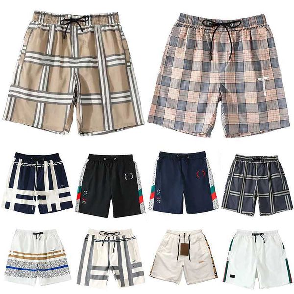 

mens designer shorts beach pants european and american style brand trend classic simple checkered loose large women's same style, White;black