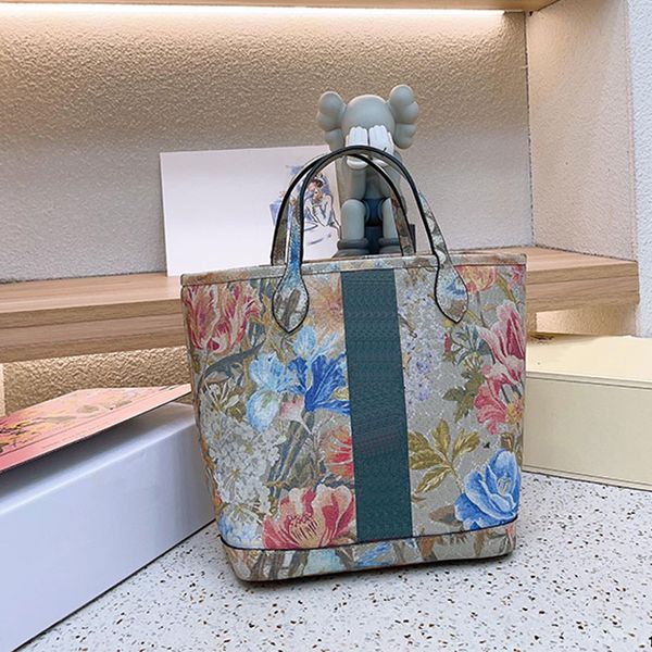 

women handbag hobo bag large capacity tote bag retro flower print classic red and green stripes commuting fashion shopping bag high quality