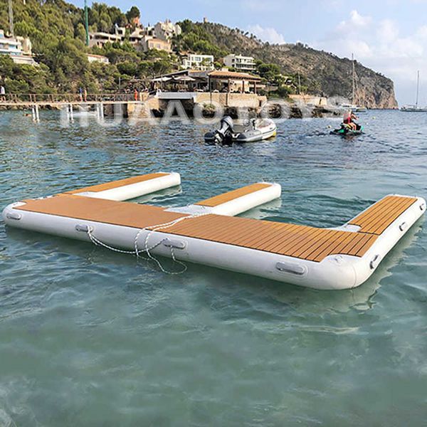 

teak foam inflatable swim jet ski platform floating dock satation