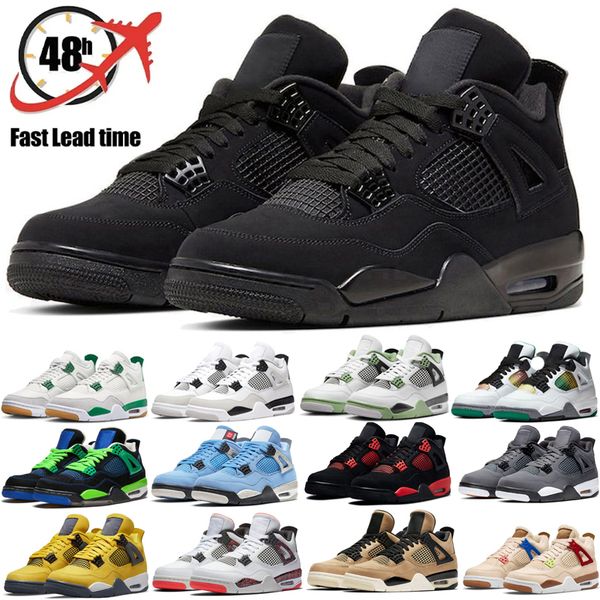 

with box jumpman 4 4s basketball shoes for men women og pine green military black cat white oreo sail seafoam university blue bred mens spor