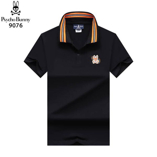 

skull rabbit polo shirt short sleeve cartoon embroidery collar solid fashion brand simple m-xxxl #, White;black