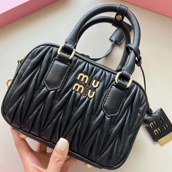 

shoulder bag miuimiu matelasse bowling luxury black designer bag men genuine leather lady pochette envelope bag clutch tote handbag women gy