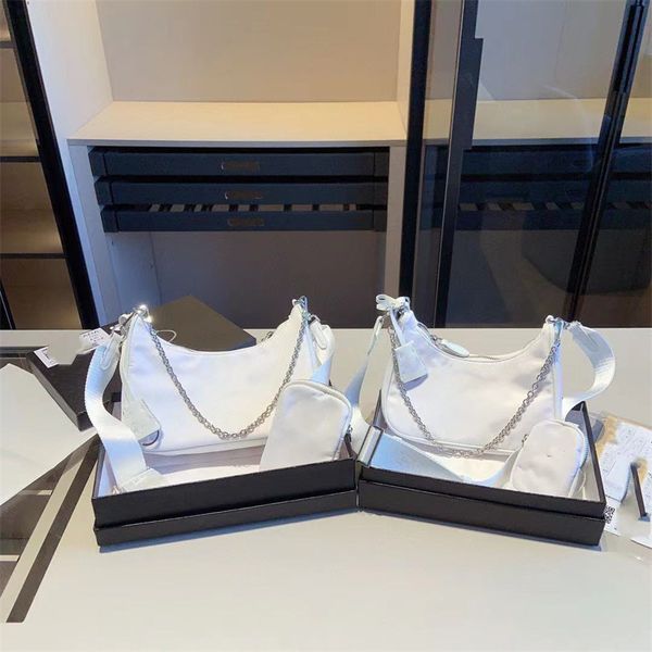 

classic women's nylon 3-in-1 shoulder bag tramp handbag chain purse designer slant baguette women's small tote bag fashion designe