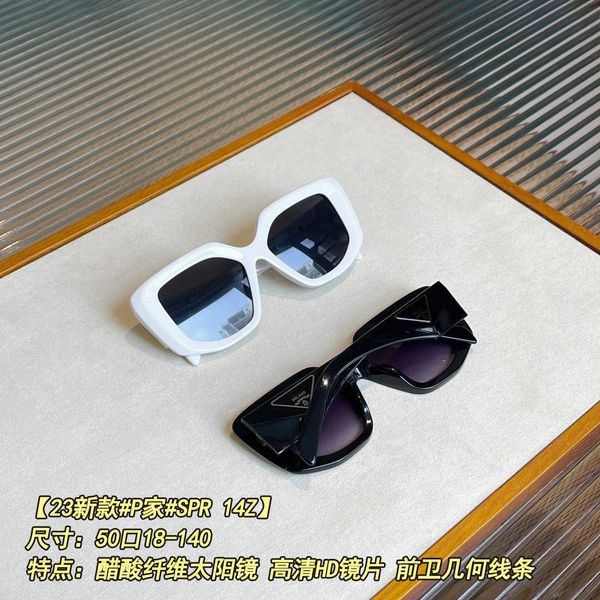 

original factory produces 23 new p family spr 14z sunglasses acetate fiber material avant-garde geometric lines, White;black