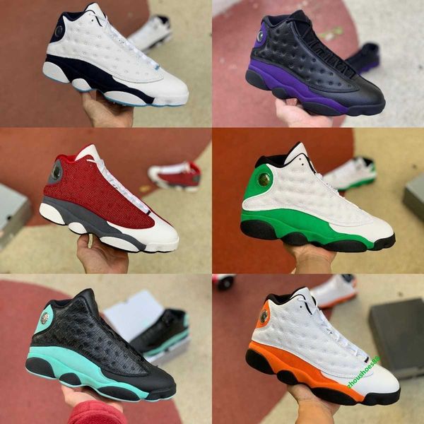 

jumpman 13 13s casual basketball shoes mens high flint island green red dirty hyper royal starfish dark powder blue black cat court purple c