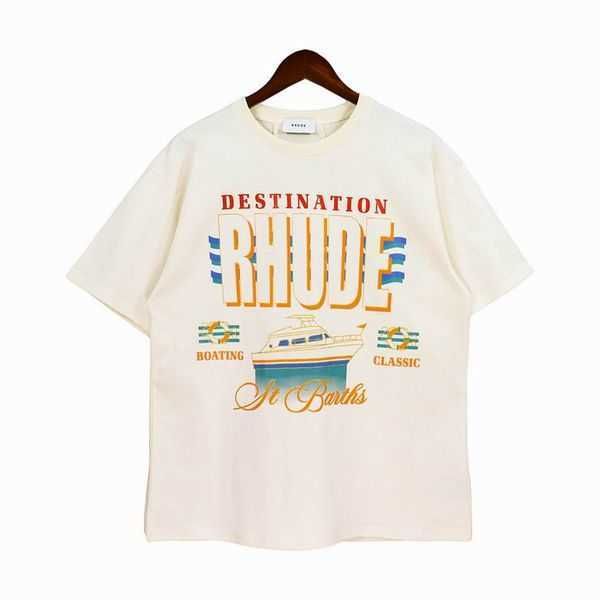 

t shirts rhudes version mens t-shirt summer fashion designer loose and breathable casual cottons luxury clothing street shorts sleeves cloth, White;black