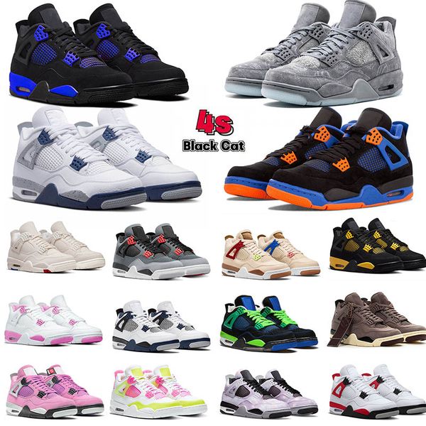 

4 basketball shoes for men women 4s military black cat sail red thunder white oreo cactus jack blue university infrared cool grey mens sport